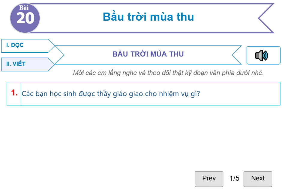 Bài 20: Bầu trời mùa thu