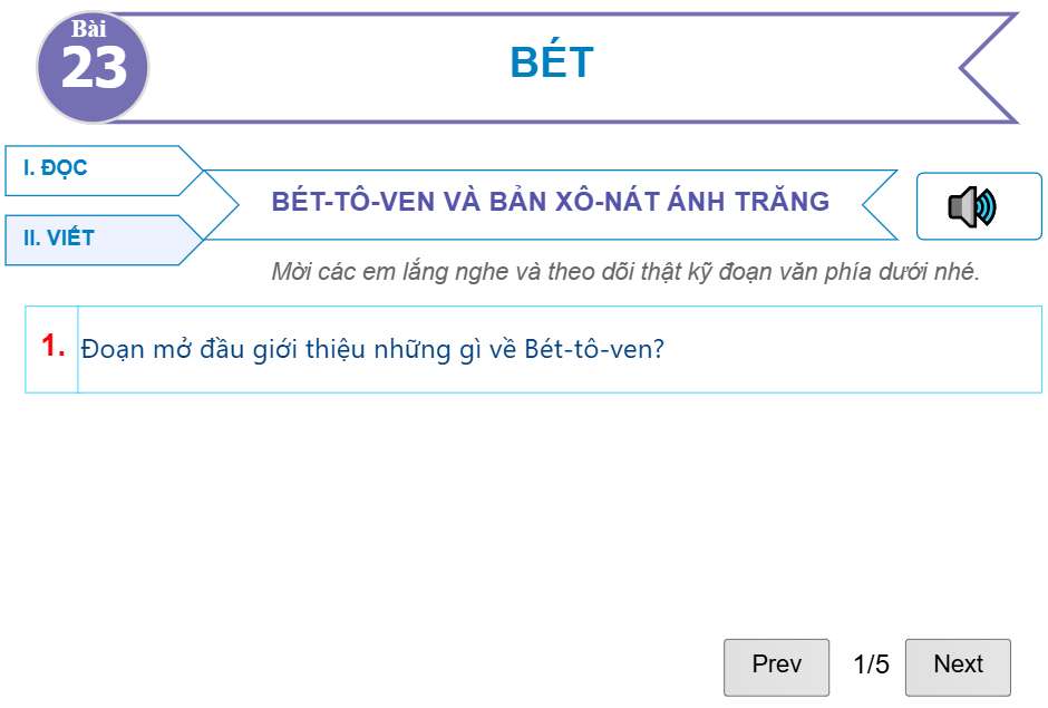Bài 23: BÉT-TÔ-VEN và bản XÔ-NÁT Ánh Trăng