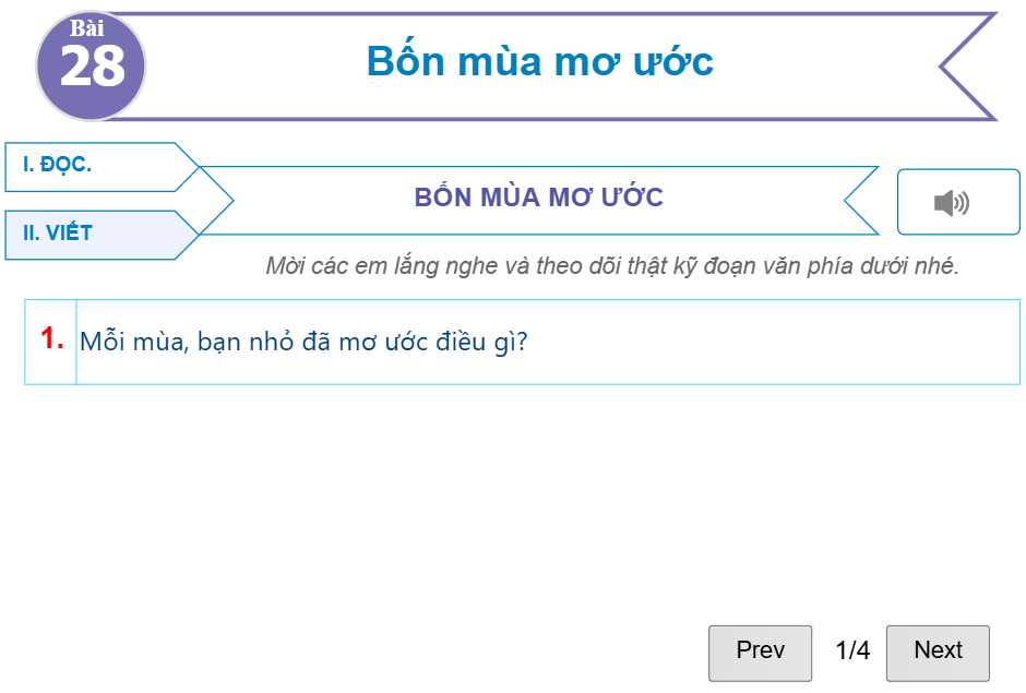 Bài 28: Bốn mùa mơ ước