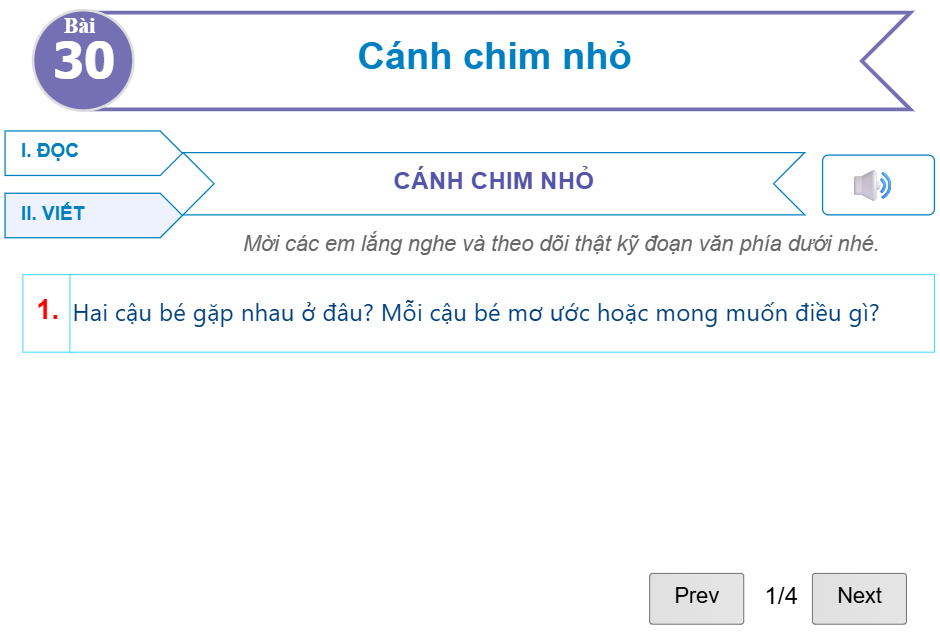 Bài 30: Cánh chim nhỏ