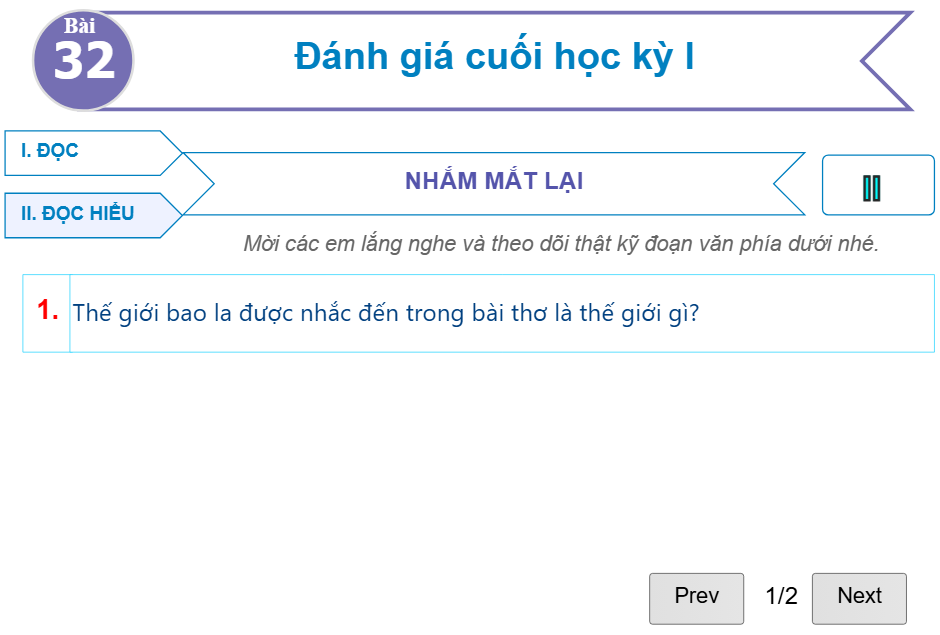 Bài 32: Đánh giá cuối học kỳ I