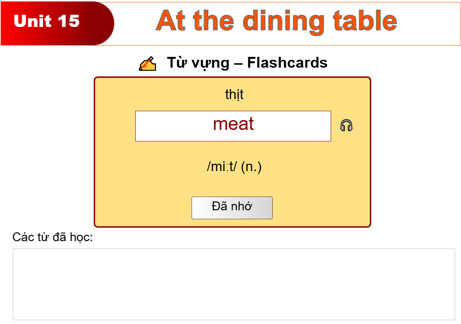 Unit 15: At the dining table