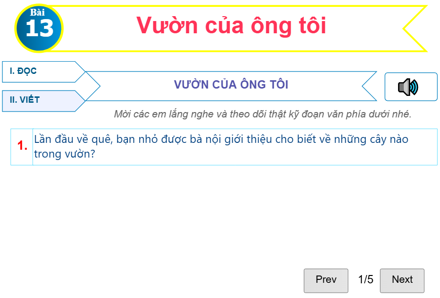 Bài 13: Vườn của ông tôi