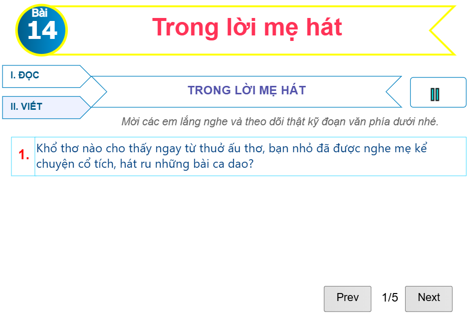 Bài 14: Trong lời mẹ hát