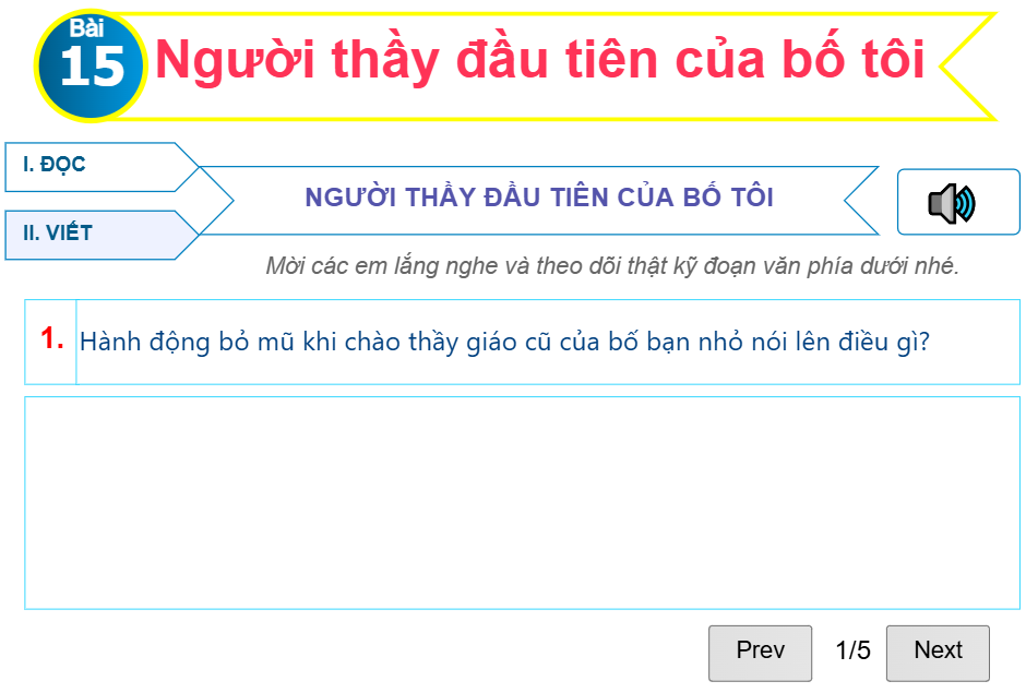 Bài 15: Người thầy đầu tiên của bố tôi