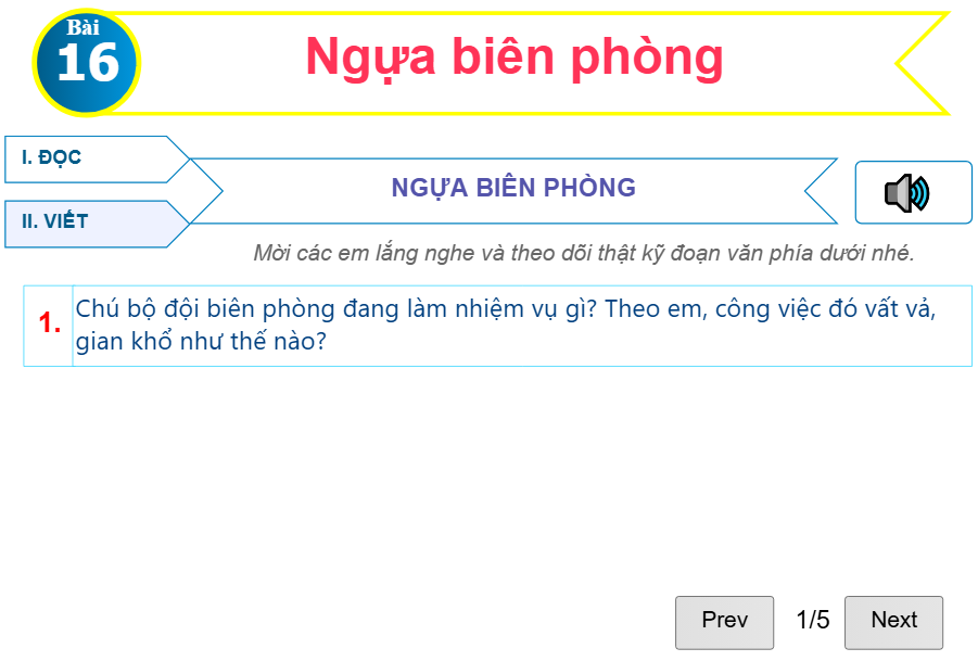 Bài 16: Ngựa biên phòng