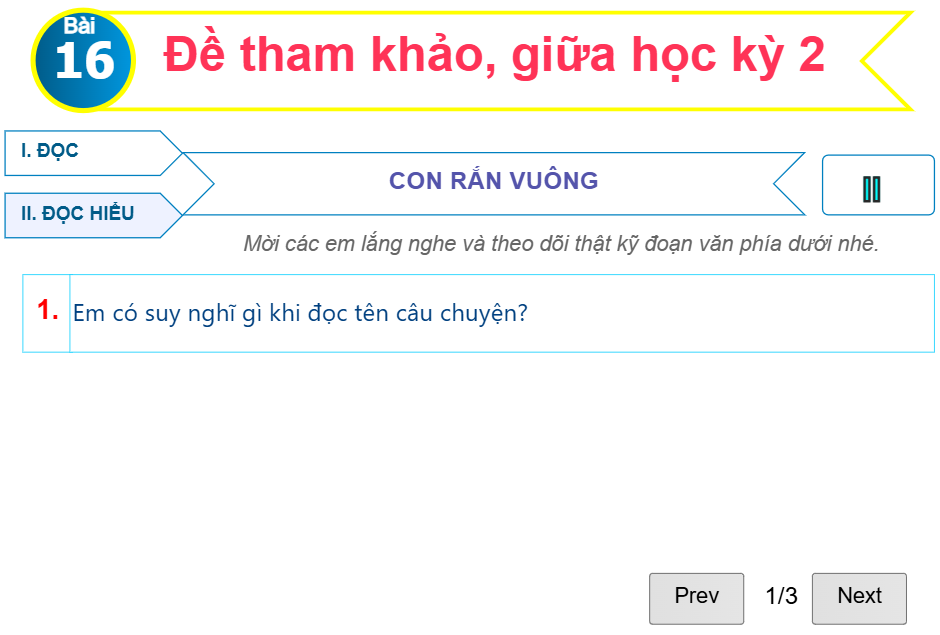 Bài 16: Đề tham khảo, giữa học kỳ 2