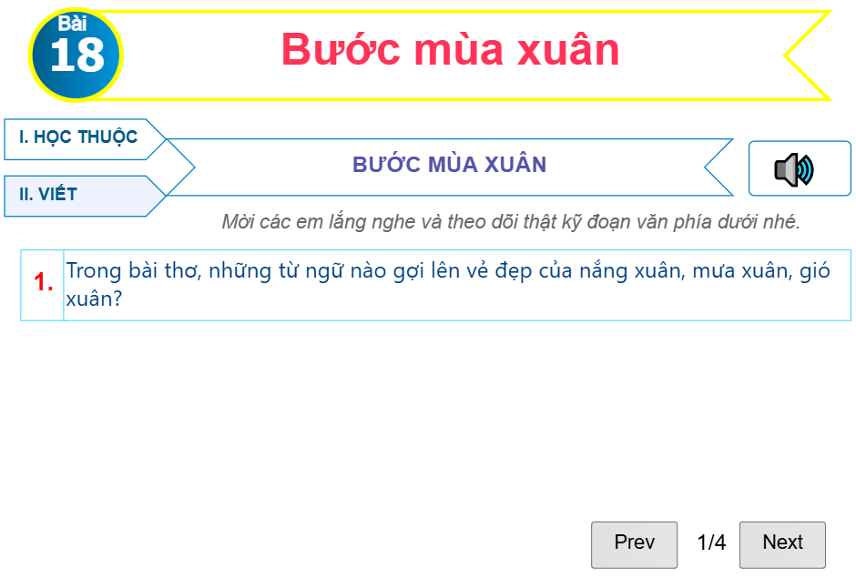 Bài 18: Bước mùa xuân