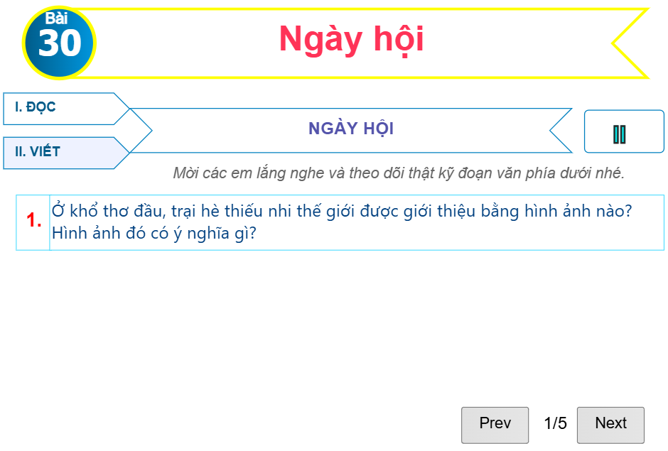 BÀi 30: Ngày hội