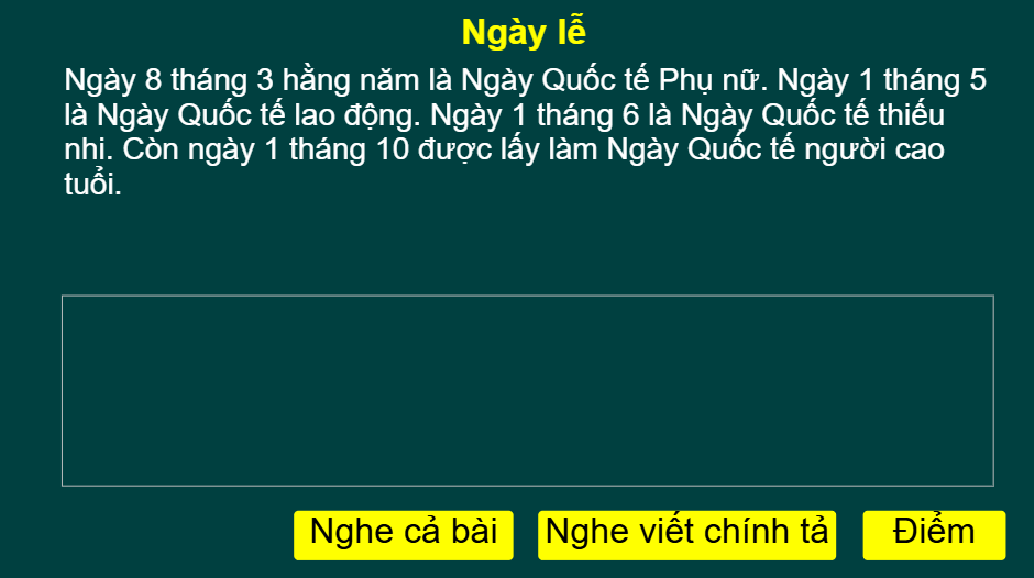 Tuần 10: Ngày lễ