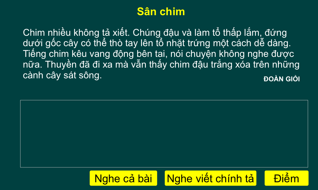 Tuần 21: Sân chim