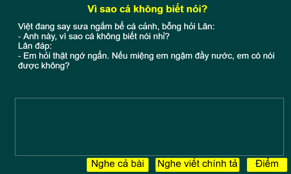 Tuần 26: Vì sao cá không biết nói