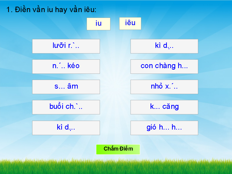 Điền vần iu hay iêu