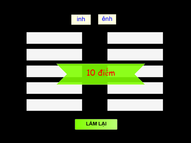 Điền vần inh hay ênh