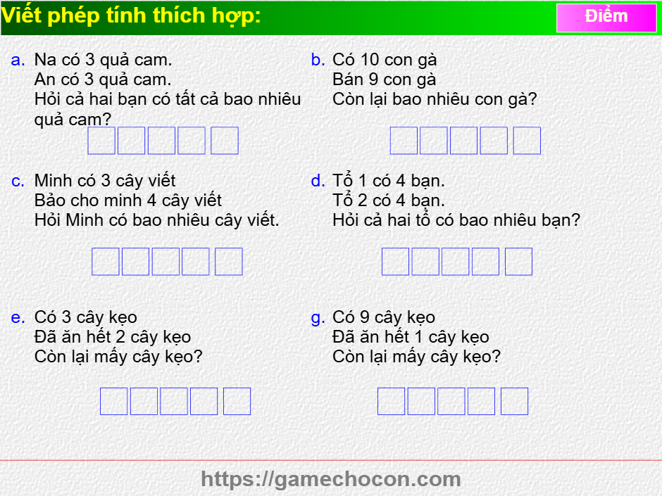 Bài toán có lời văn