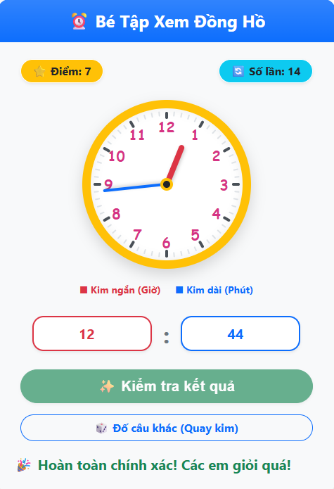 Bài 7: Học xem giờ