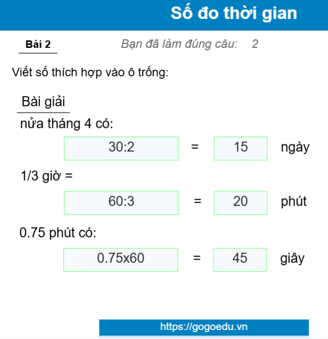 Số đo thời gian