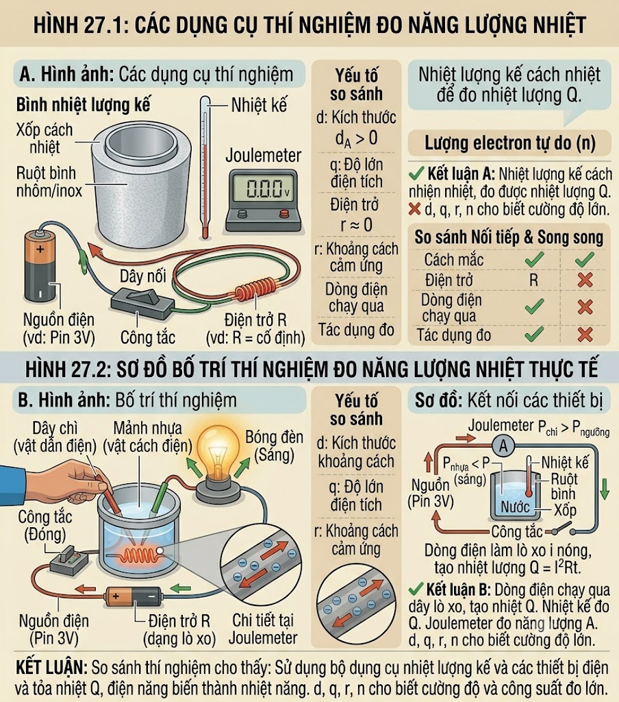 Các dụng cụ thí nghiệm đo năng lượng