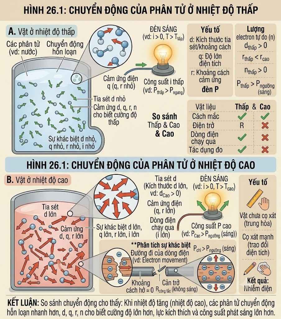 Chuyền động của các phân tử ở nhiệt độ thấp và cao