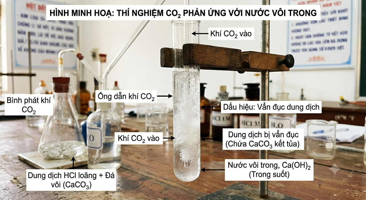 Dấu hiệu nhận biết oxide acid phản ứng với dung dịch base.