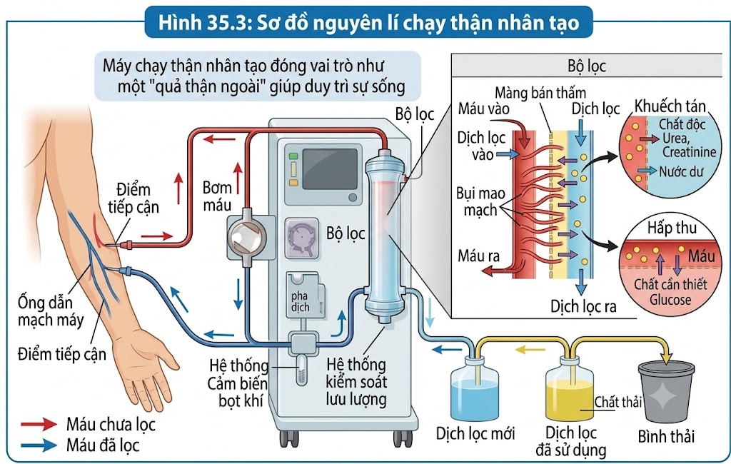 Sơ đồ nguyên lý chạy thận nhân tao