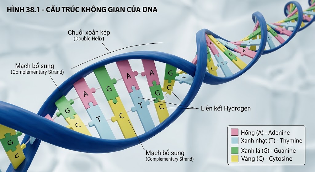 Hình 38.1 - Cấu trúc không gian của DNA