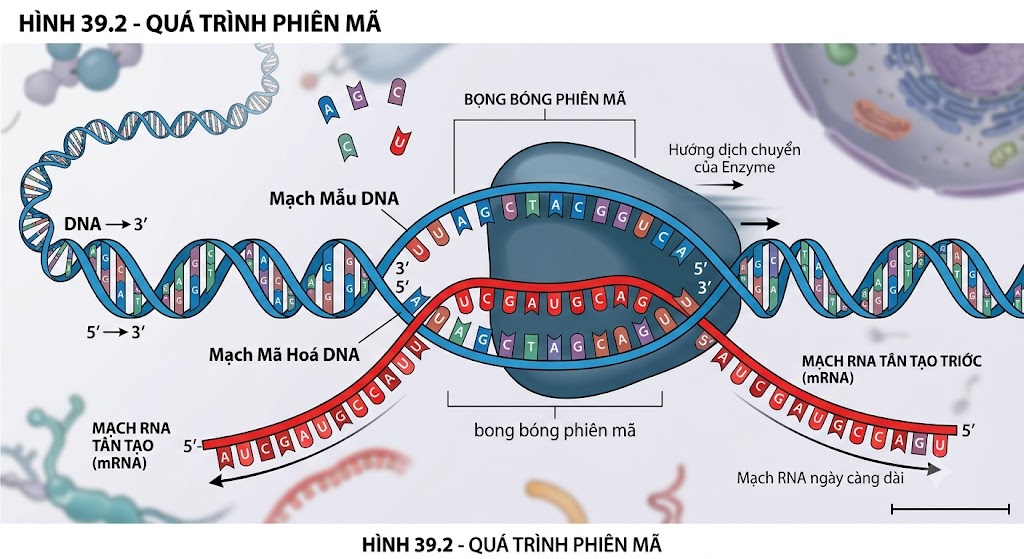 Hình 39.2 - Quá trình phiên mã