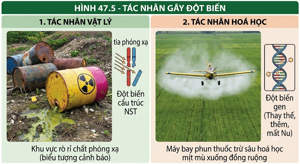 Hình 47.5 - Tác nhân gây đột biến