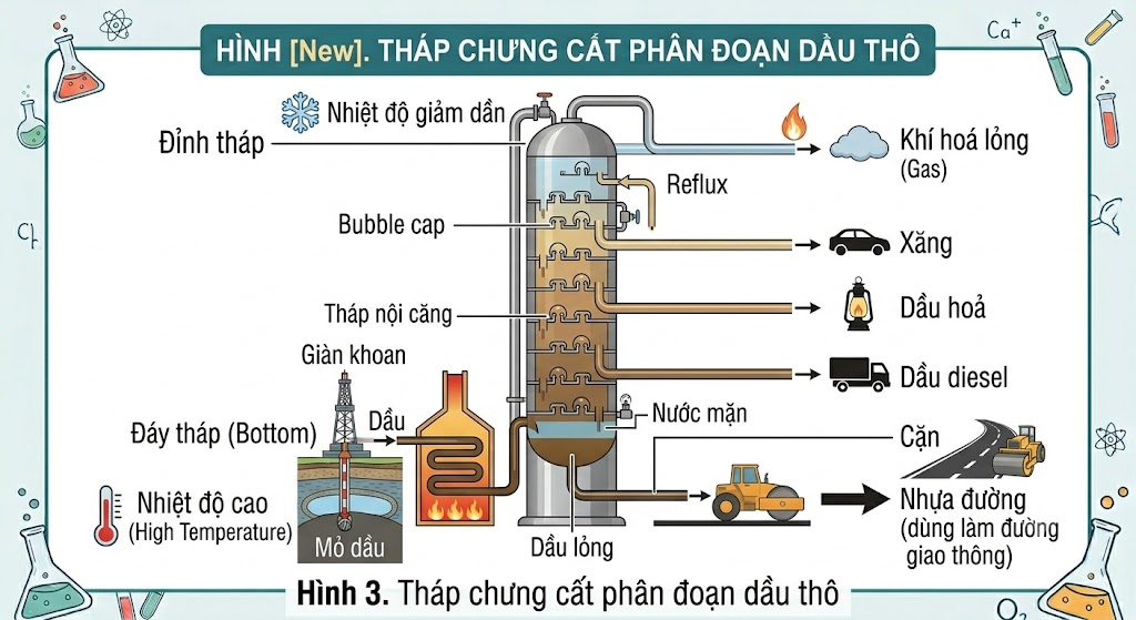 Tháp chưng cất phân đoạn dầu thô
