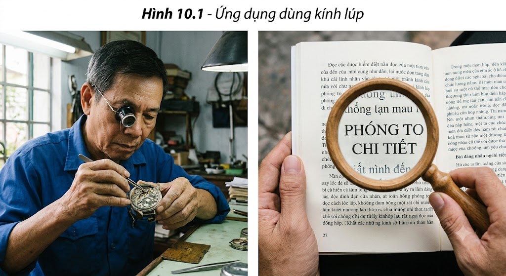 Hình 10.1 - Ứng dụng dùng kính lúp